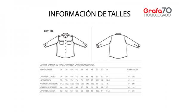 CAMISA DE TRABAJO MANGA LARGA HOMOLOGADA